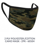 2 PLY Polyester/Cotton Camo Mask 2PK