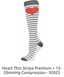 Heart Thin Stripe Premium + 15-20mmHg Compression