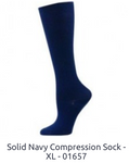 Solid Navy Compression Sock XL